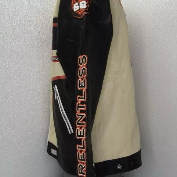 Watson Men’s “Phoenix” Moto Jacket – Cream/Black - Picture 4 of 6